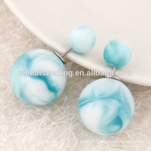 Wholesale high quality shiny charm earring double ball for women